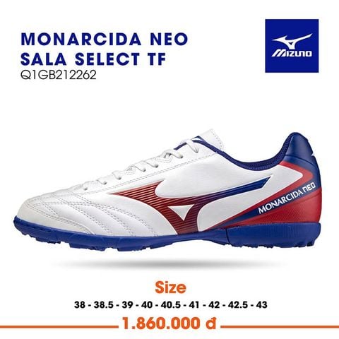 Giày Mizuno Monarcida Neo Sala Select TF_Trắng xanh