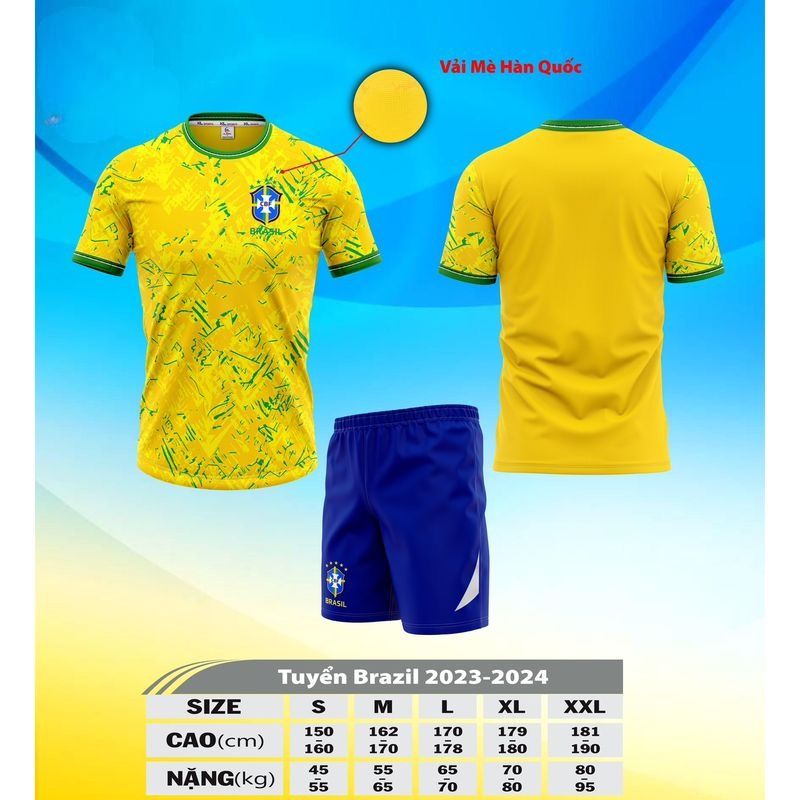 Quần Áo Bóng Đá KL Đội Tuyển Brazil Mẫu Mới Nhất