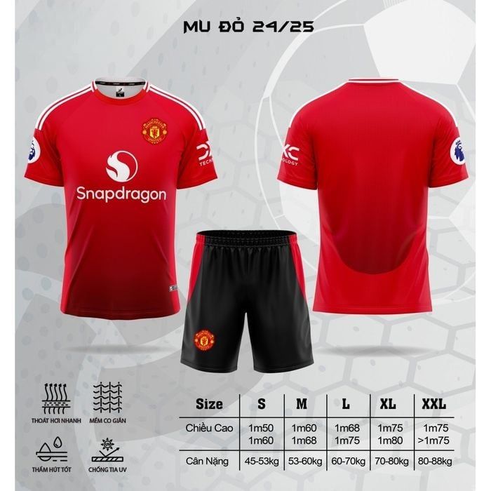 Quần Áo Bóng Đá CLB MU Sân Nhà 24/25 - Đỏ
