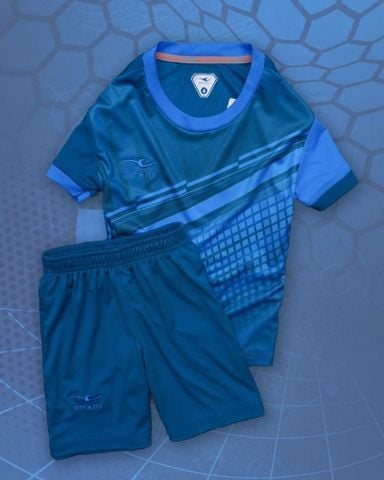 Bộ áo bóng đá Panzer Kid Xanh Lông Công