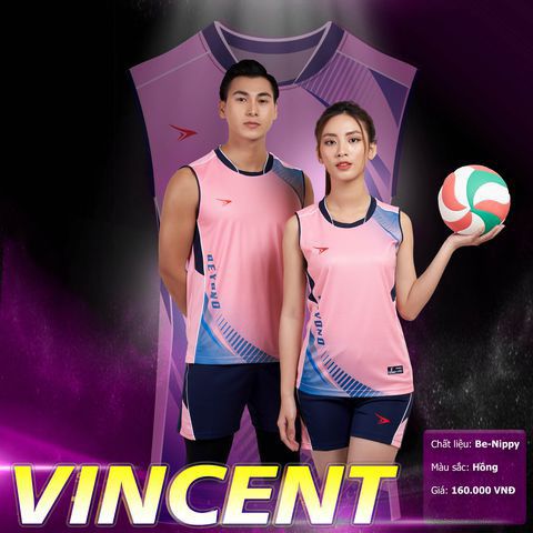 Áo bóng chuyền Beyono Vincent-Hồng
