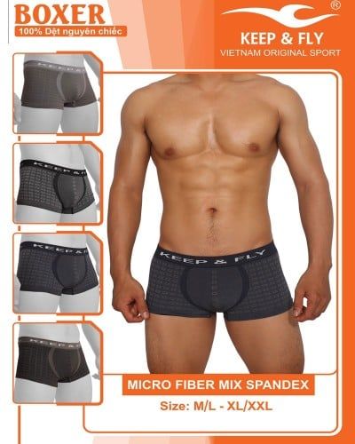 Quần Sịp Boxer Dệt màu đen