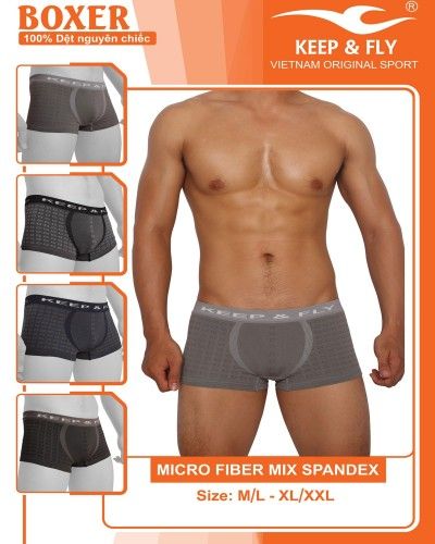 Quần Sịp Boxer Dệt xám nhạt