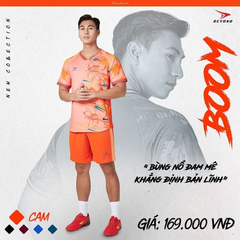 QUẦN ÁO BÓNG ĐÁ KHÔNG LOGO BEYONO BOOM - CAM