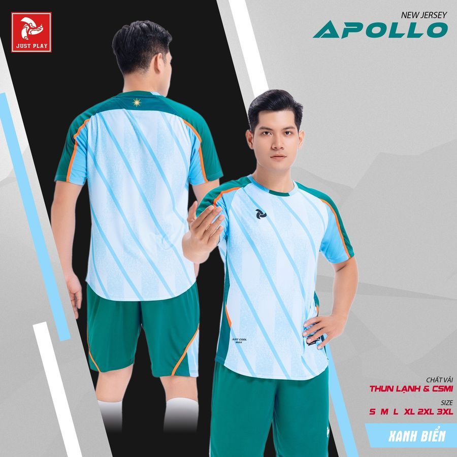 Quần Áo Bóng Đá Không Logo Apollo Full 5 Mẫu Mới Nhất - Xanh Biển