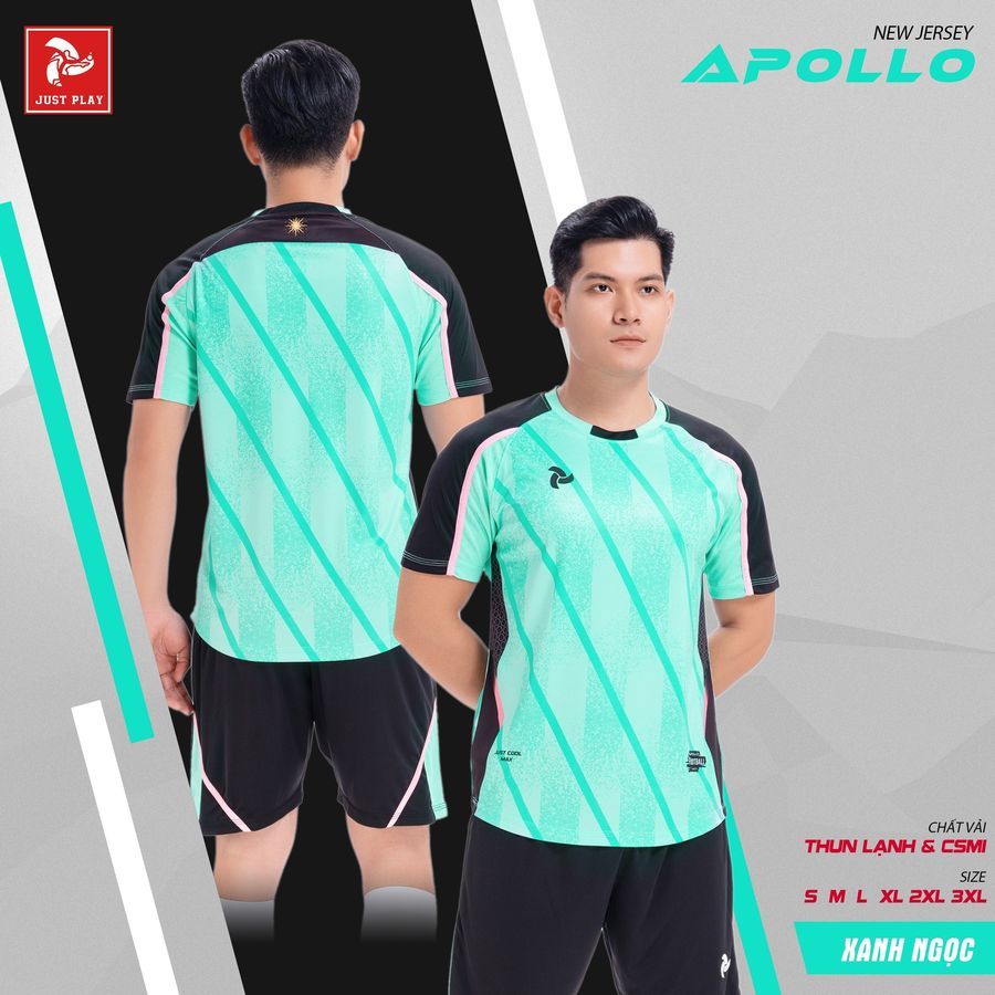 Quần Áo Bóng Đá Không Logo Apollo Full 5 Mẫu Mới Nhất - Xanh Ngọc