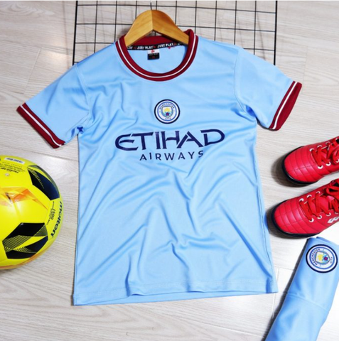 Áo Bóng Đá Trẻ Em, Quần Áo Đá Banh Cho Bé CLB MANCHESTER CITY 22-23 thun lạnh