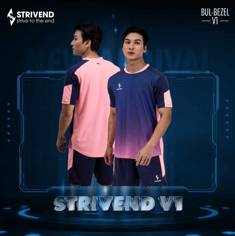 Quần áo bóng đá không logo Strivend V1 - Xanh đen