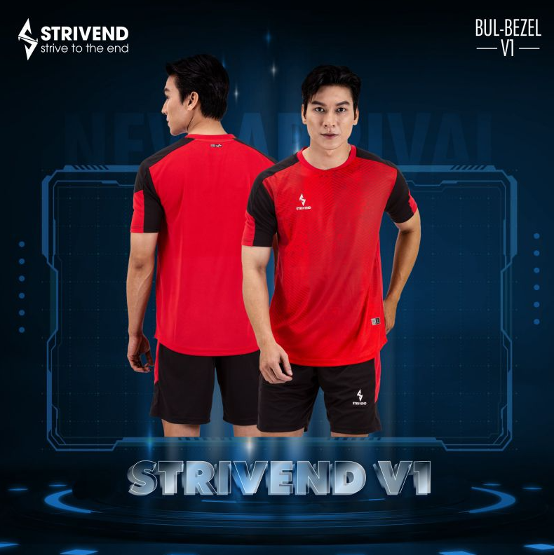 Quần áo bóng đá không logo Strivend V1 - Đỏ