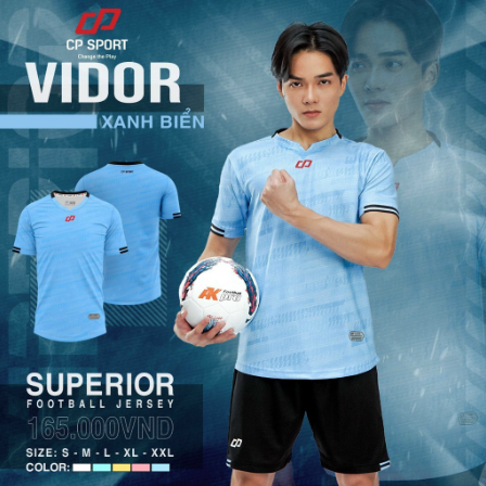 Quần áo đá  bóng CP Vidor_Xanh Biển
