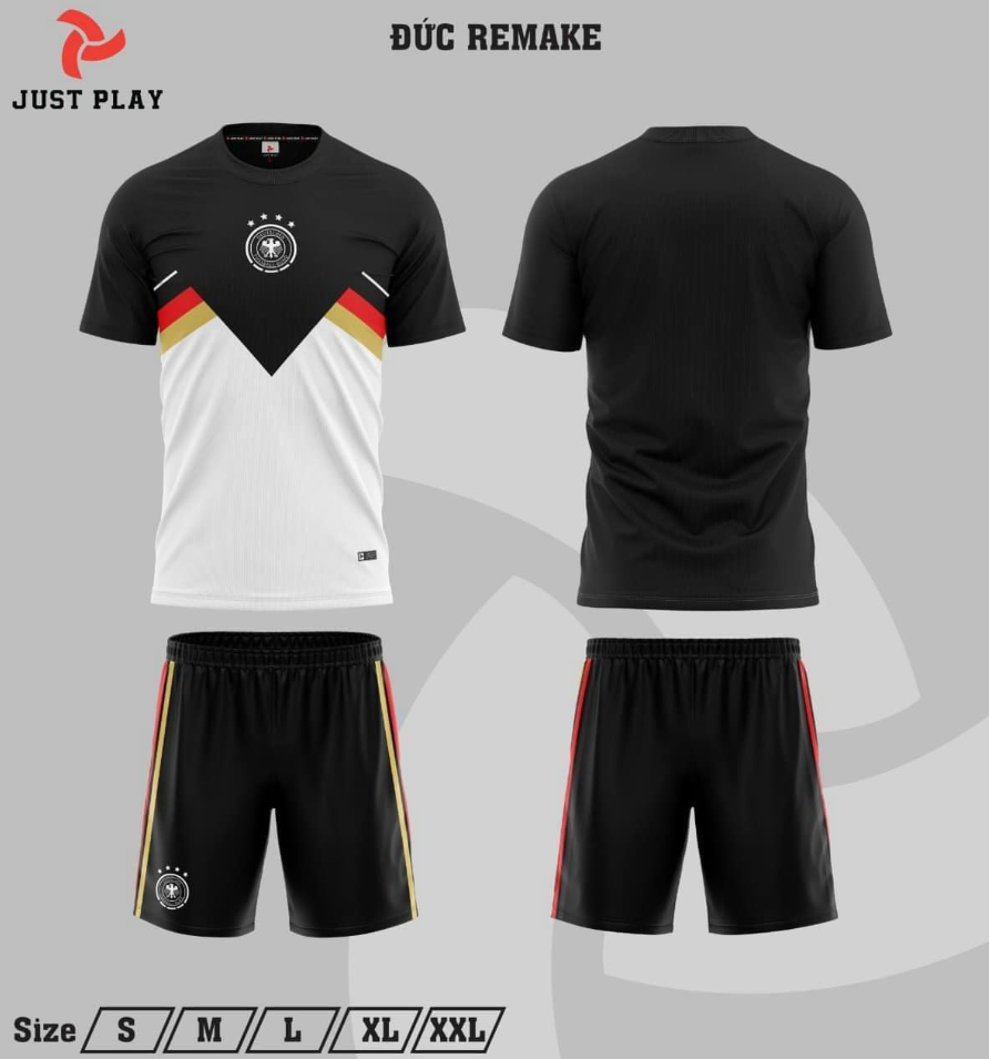 Quần áo bóng đá đội tuyển Đức trắng đen 2022
