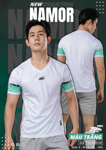 Quần áo đá bóng không logo Riki Namor Trắng