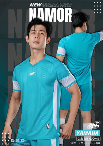 Quần áo đá bóng không logo Riki Namor Xanh Ya