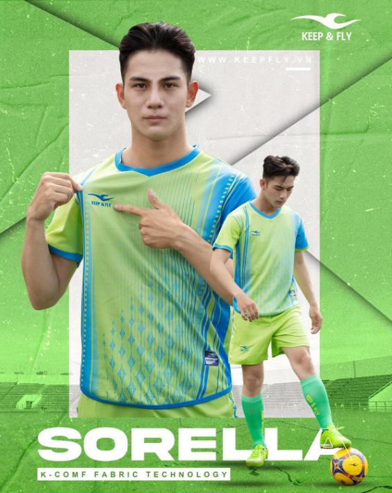 Bộ Quần Áo Bóng Đá  Keep & fly Sorella màu Cốm