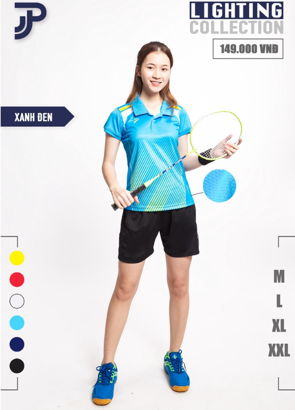 Áo cầu lông nữ JP Xanh Biển