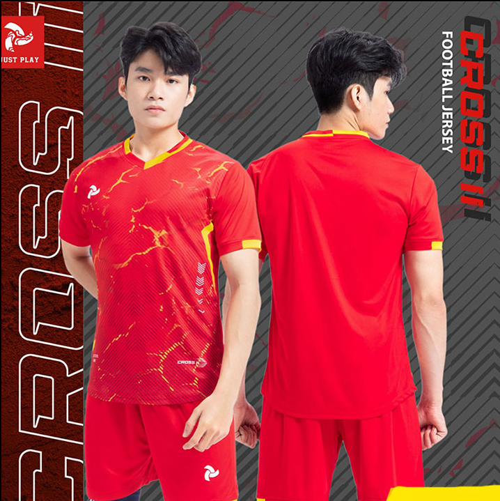 Quần áo bóng đá không logo  Just Play Cross II Đỏ