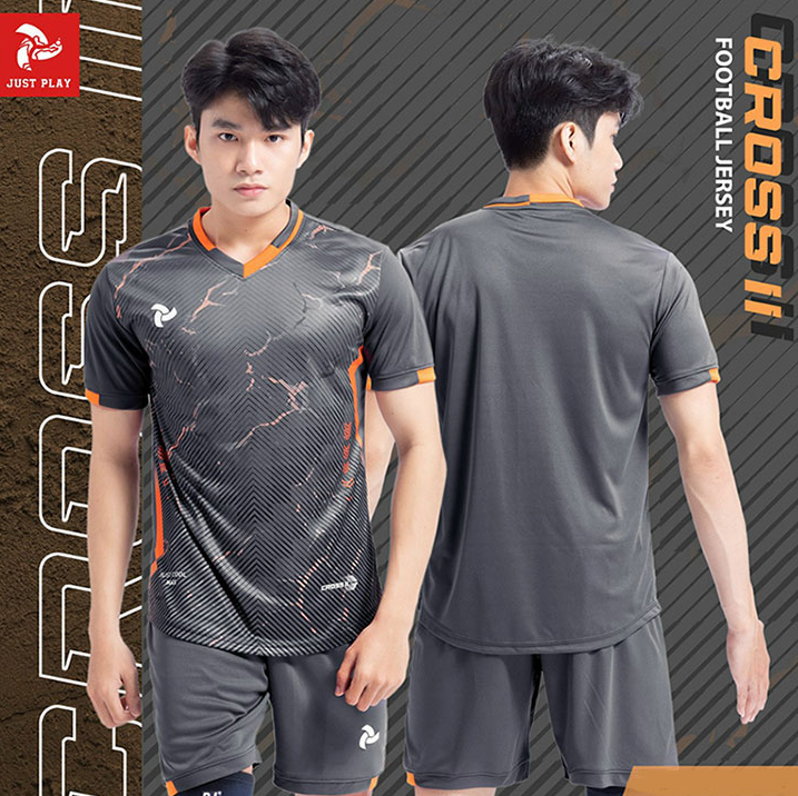 Quần áo bóng đá không logo  Just Play Cross II Xám