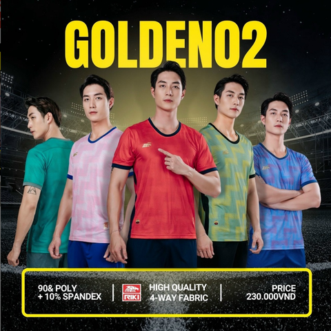 Quần áo đá banh không logo Riki Golden 02