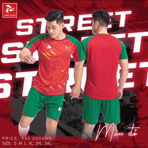 Bộ quần áo bóng đá Justplay Street – ĐỎ
