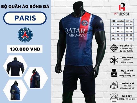 Quần áo Bóng đá CLB PSG Xanh đen  23/24 - Mẫu  mới nhất
