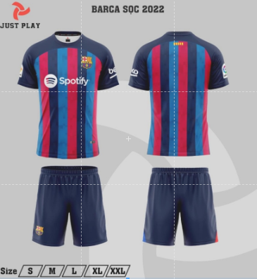 Quần áo Bóng đá Barcelona sọc đỏ xanh 2022 2023