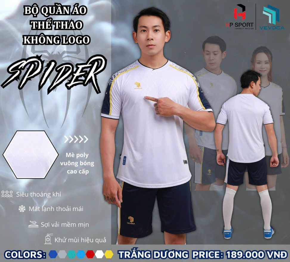 Quần áo Bóng đá không logo HP Spider