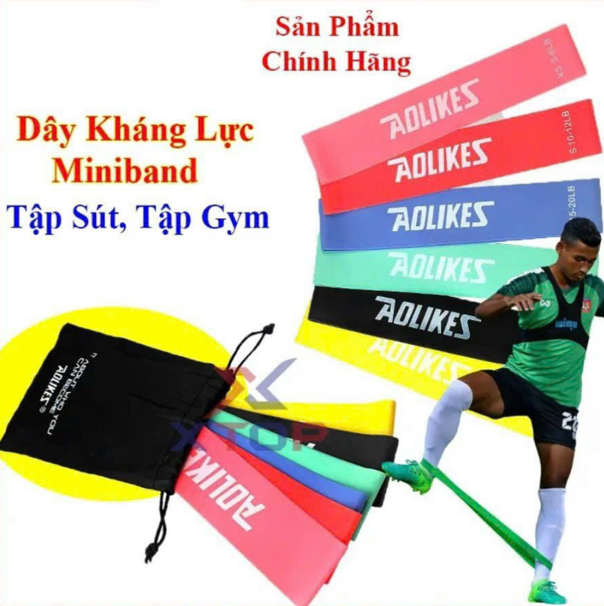 Bộ 6 dây tập thể dục đàn hồi cao cấp Aolikes (dây kháng lực) AL3601