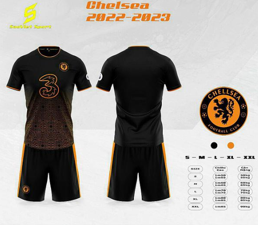 Quần áo Đá Bóng Sao Việt 2022 Chelsea Đen