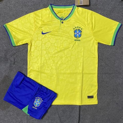 Quần Áo Bóng Đá Đội Tuyển Brazil màu vàng 2022/2023 - Vải Gai Thái Chuẩn Áo Thi Đấu