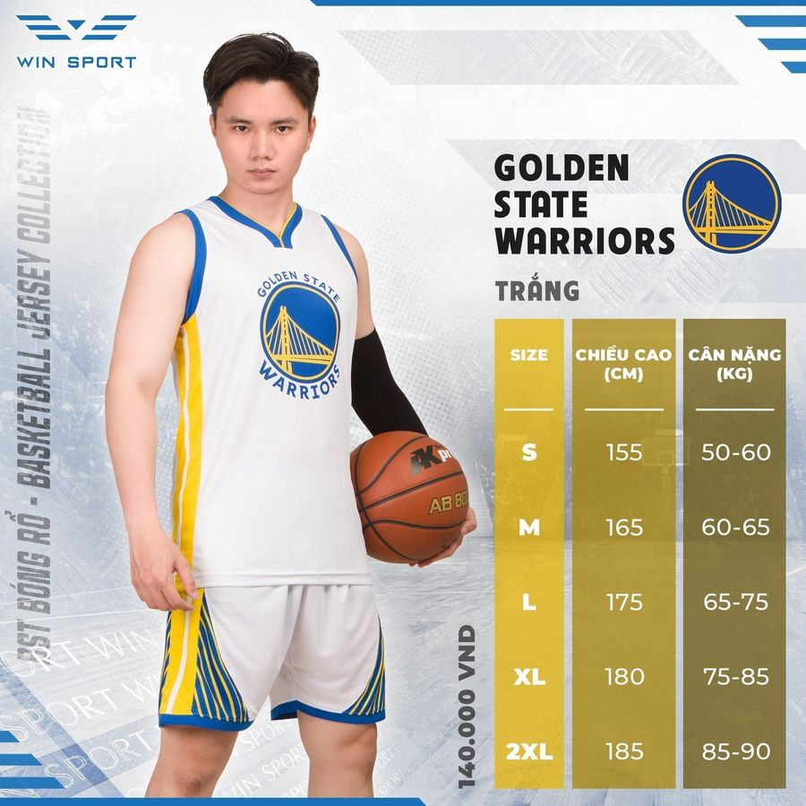 Quần áo bóng rổ WIN Warriors - Trắng