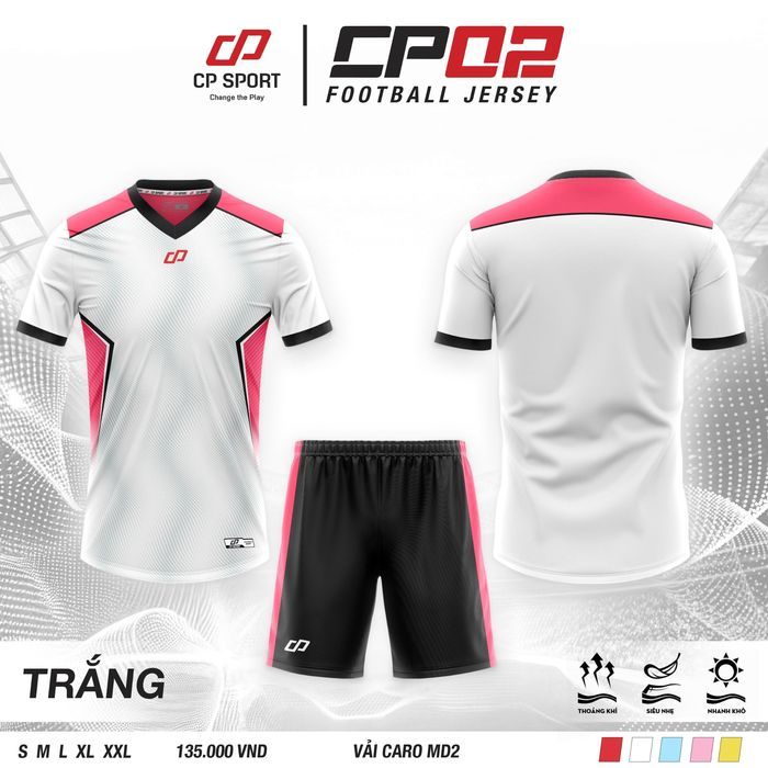 Quần Áo Bóng Đá Không Logo CP02 - Trắng