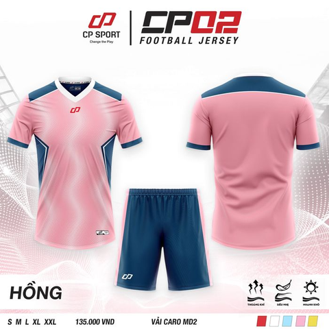 Quần Áo Bóng Đá Không Logo CP02 - Hồng