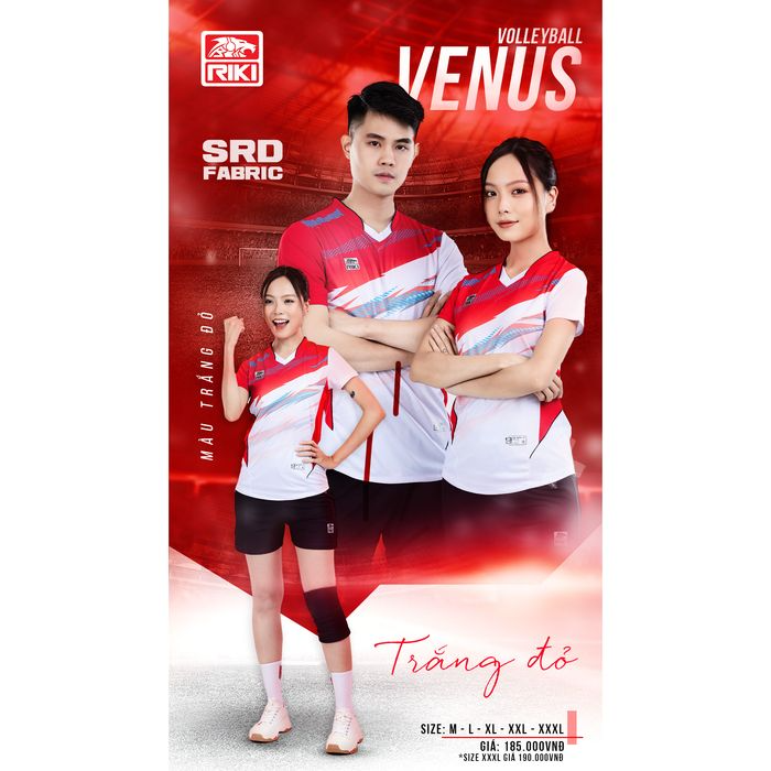 Quần Áo Bóng Chuyền Nam Nữ Riki Venus - Đỏ