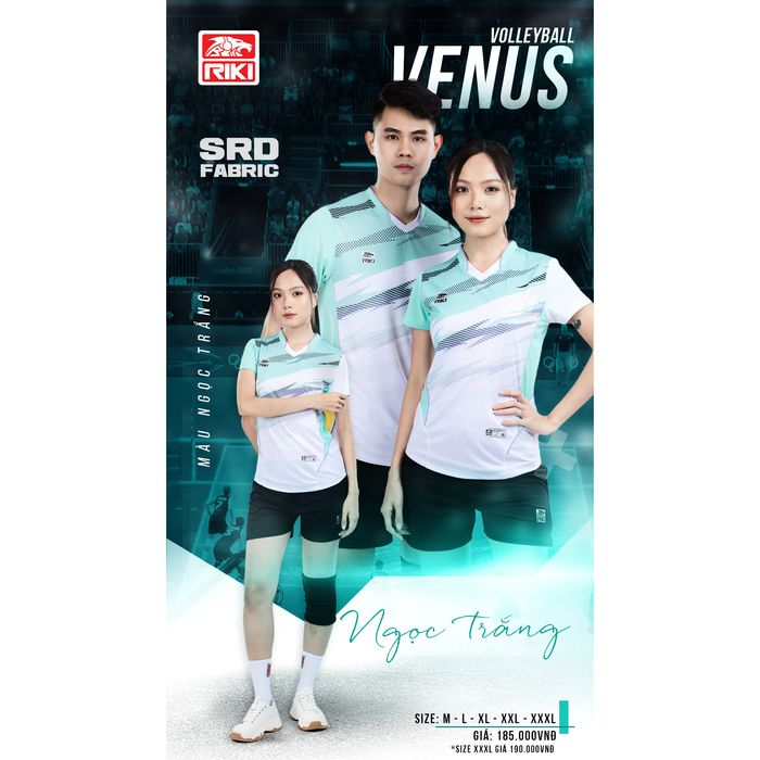 Quần Áo Bóng Chuyền Nam Nữ Riki Venus - Xanh Ngọc