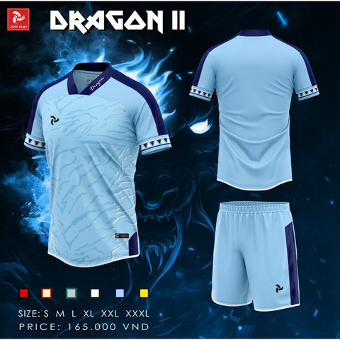 Quần Áo Bóng Đá Không Logo JP Dragon 2 - Xanh Biển