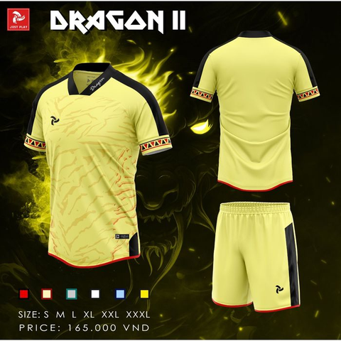 Quần Áo Bóng Đá Không Logo JP Dragon 2 - Vàng