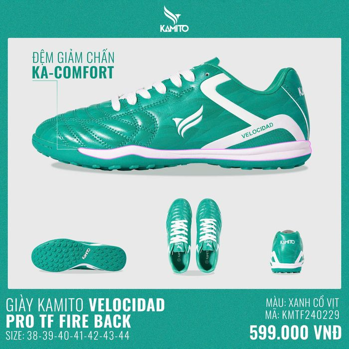 Giày Bóng Đá Kamito Velocidad PRO TF Fire Back