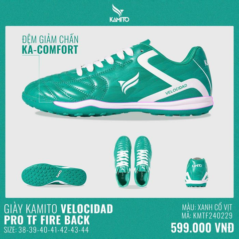 Giày Bóng Đá Kamito Velocidad PRO TF Fire Back