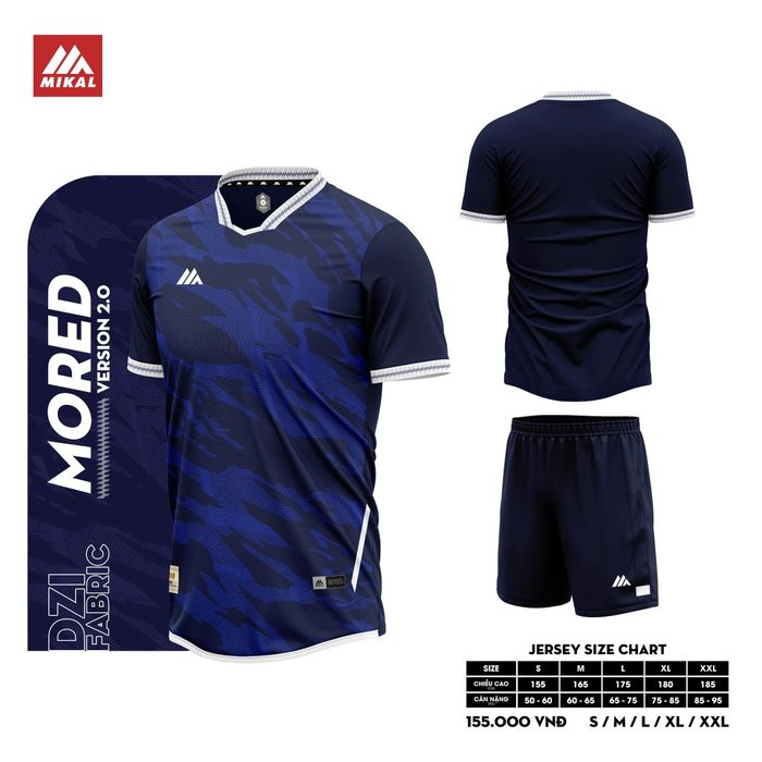 Quần Áo Bóng Đá Không Logo Mikal Mored 2.0 (K3) - Xanh Đen
