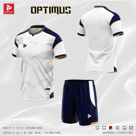 Quần Áo Bóng Đá Không Logo Optimus - Trắng