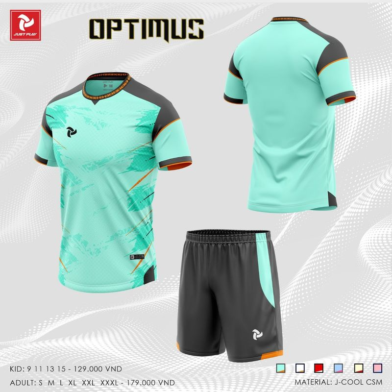 Quần Áo Bóng Đá Không Logo Optimus - Xanh  Ngọc