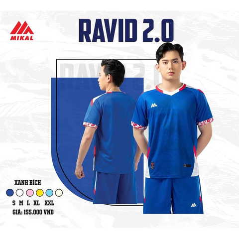 Quần Áo Bóng Đá Không Logo Mikal Ravid 2.0 - Xanh Bích