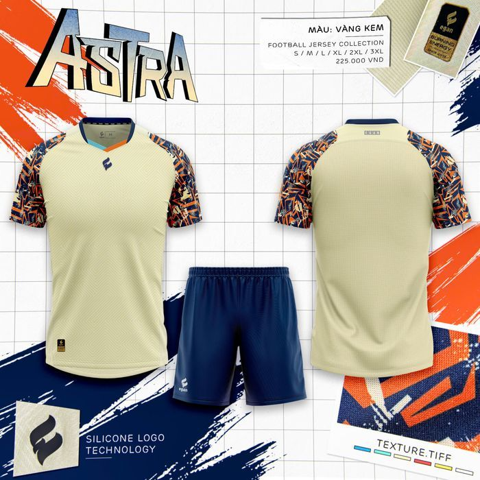 Quần Áo Bóng Đá Không logo Egan Astra - Kem