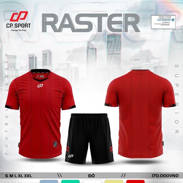 Quần Áo Bóng Đá Không Logo CP Raster - Đỏ