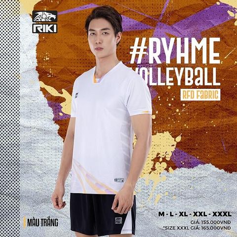 Quần Áo Bóng Chuyền Riki VOL8 Nam - Trắng