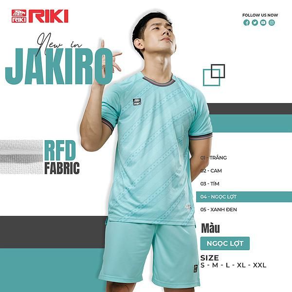 Quần Áo Bóng Đá Không Logo Riki Jakiro - Xanh Ngọc