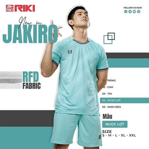 Quần Áo Bóng Đá Không Logo Riki Jakiro - Xanh Ngọc