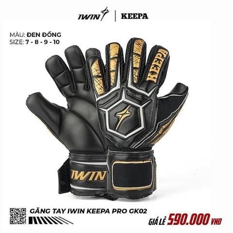 Găng Tay Thủ Môn Iwin Keepa Pro GK02 - Đen