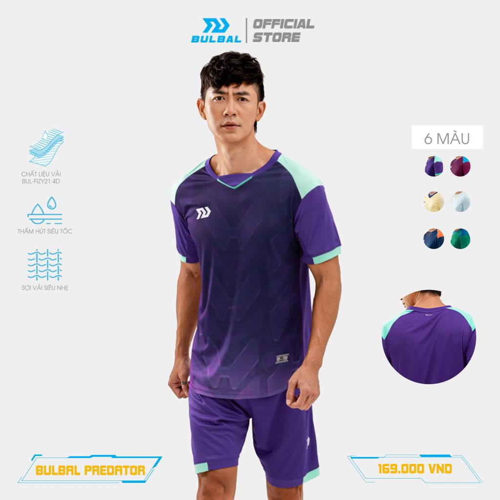 Bộ Quần Áo Bóng Đá Bulbal Predator 3 Tím Quế