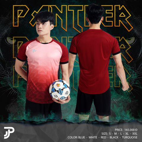 Bộ quần áo bóng đá Justplay Panther Đỏ 2022 – Chất vải J-lite cao cấp